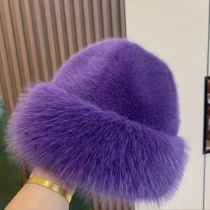Luxurious Purple Faux Fur Hat